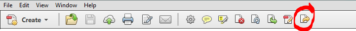 Extract page icon in Adobe toolbar